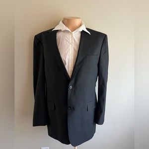 Jos A Banks Signature Gold Black Pinstriped Suit Jacket Size 42R